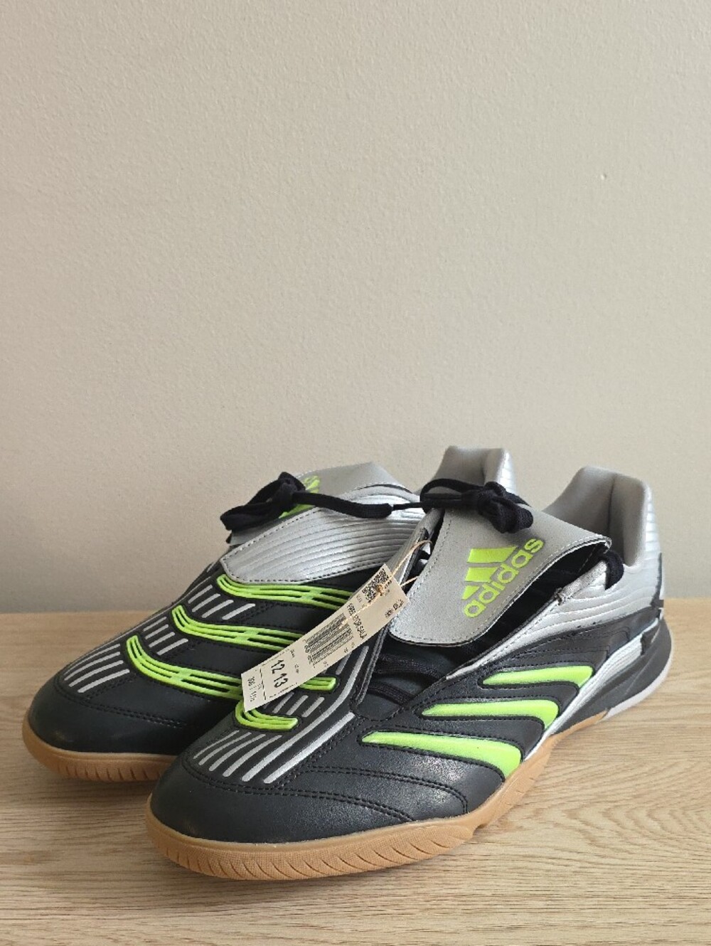 Adidas Predator Sala Black, Silver & Neon Green Soccer Shoes